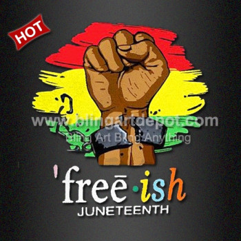 White Ink Plastisol Transfer Free-ish Juneteenth for Garment White Ink Plastisol Transfer Free-ish Juneteenth for Garment